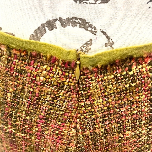 Philosophy Di Alberta Ferretti Green and Pink Tweed Vintage Skirt Size 8, EUC. - Picture 4 of 11